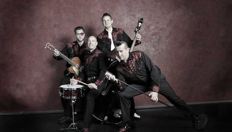 Die Rockband mit Instrumenten