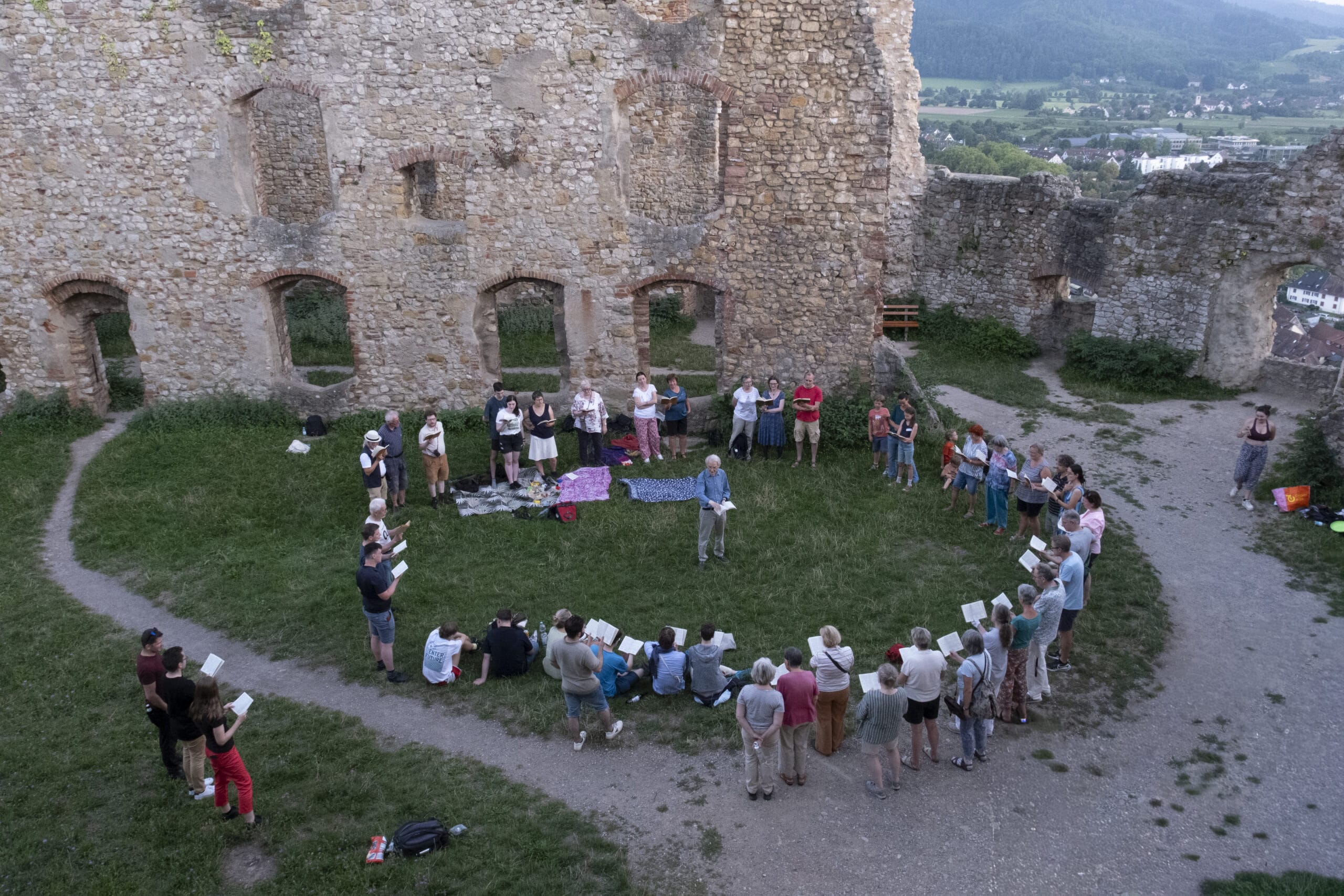 Singing at the castle