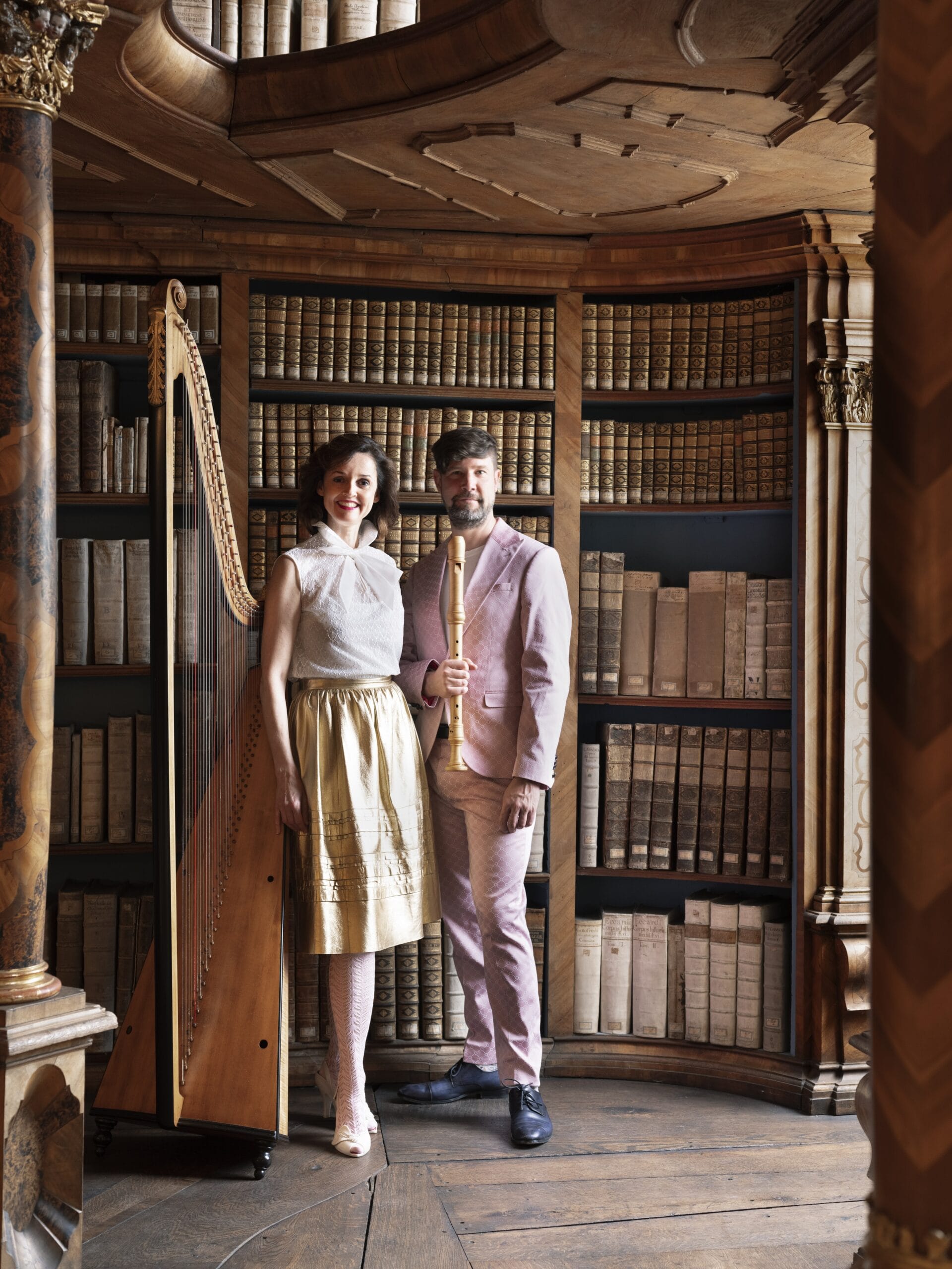 Harpist and recorder player